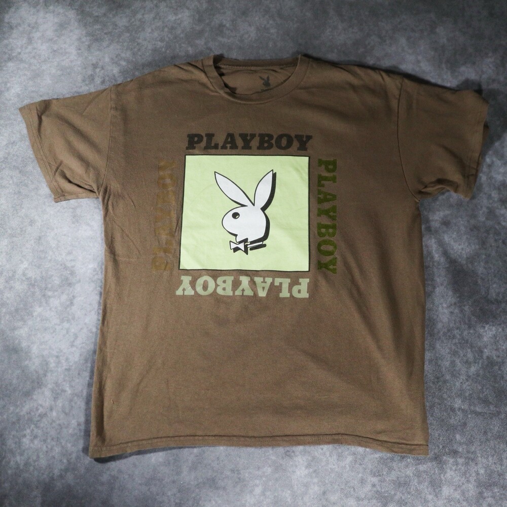 Playboy Graphic Logo Brown T-Shirt Size Large